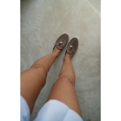 Papuci Lara Red\ Beige piele naturala - Img 2