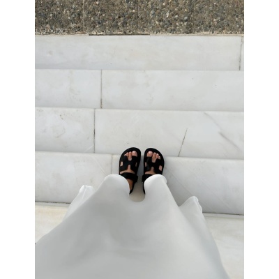 Papuci Tao Black Piele intoarsa - Img 1