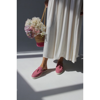 Papuci Lara pink piele naturala - Img 2
