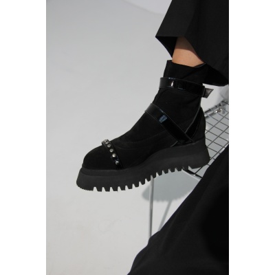 Ghete Adezzo Pins&straps piele intoarsa naturala stretch - Img 6