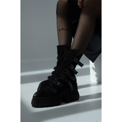 Ghete NORAH Buckle Boots piele naturală - Img 3