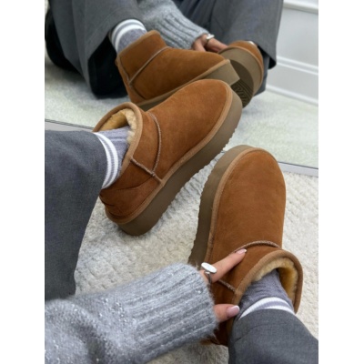 Ghete Snow Camel tip ugg piele naturala - Img 2