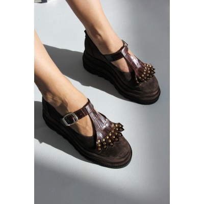 Pantofi Fedora Fringe piele naturala - Img 11
