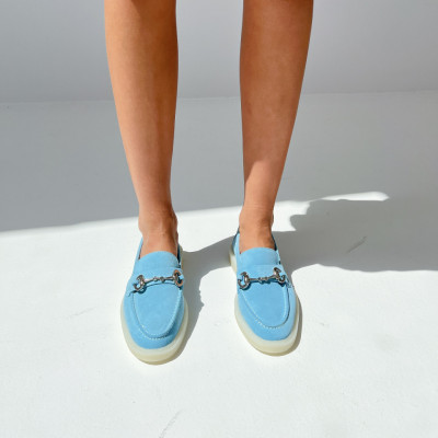 Pantofi mocasini Wisk Blu piele intoarsa - Img 3