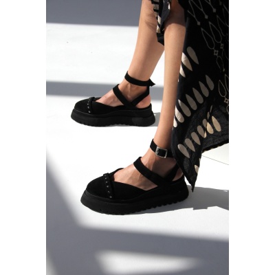 Pantofi Pins Black piele naturala - Img 3