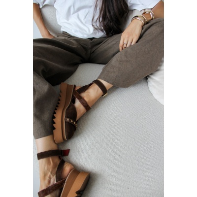 Pantofi Pins Brown Animalprint piele naturala - Img 7