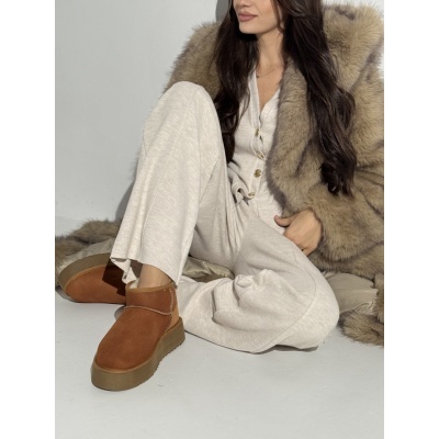 Ghete Snow Camel tip ugg piele naturala - Img 4