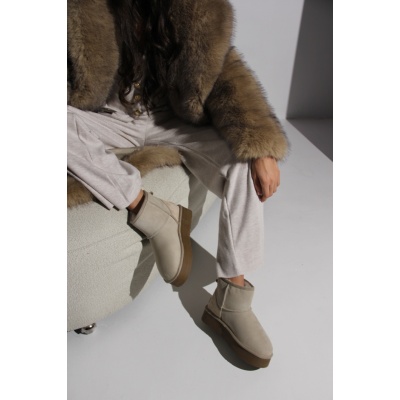Ghete tip ugg Snow Bej - Img 3