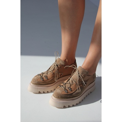 Pantofi casual cu siret Farro piele naturala