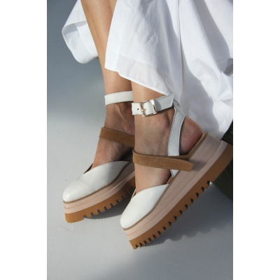 Pantofi Jacqueline Alb Piele naturala - Img 5