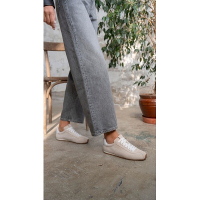 Pantofi sport Justin Light Beige piele intoarsa - Img 3