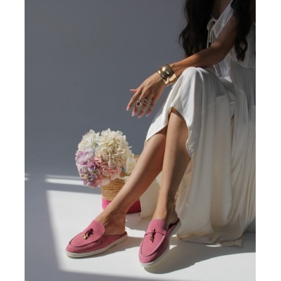 Papuci Lara pink piele naturala - Img 5