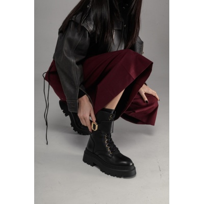 Ghete bocanci R17 Gold Buckle piele naturala - Img 1