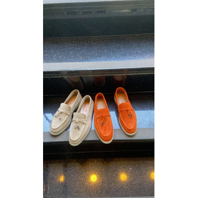 Pantofi mocasini Lara Orange piele intoarsa - Img 2