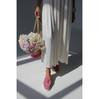 Papuci Lara pink piele naturala - Img 3