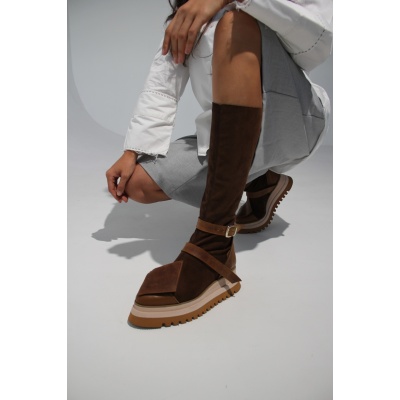 Cizme Adezzo Triangle lungi stretch piele naturala - Img 5