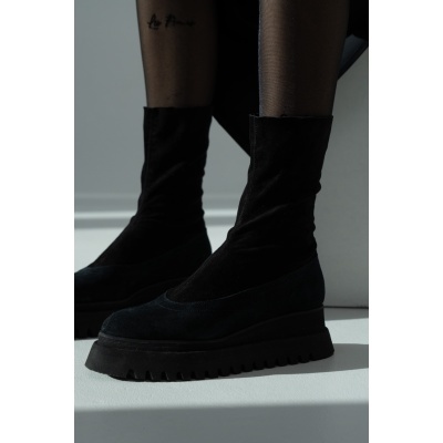 Ghete Adezzo Plain piele naturala stretch - Img 2