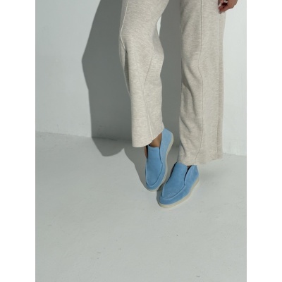 Ghetei Lara S piele intoarsa Baby Blue - Img 4