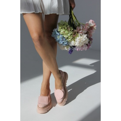 Pantofi Collin Soft Pink piele naturala - Img 2