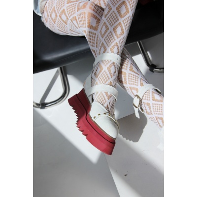 Pantofi Pins White&Wine - Img 5