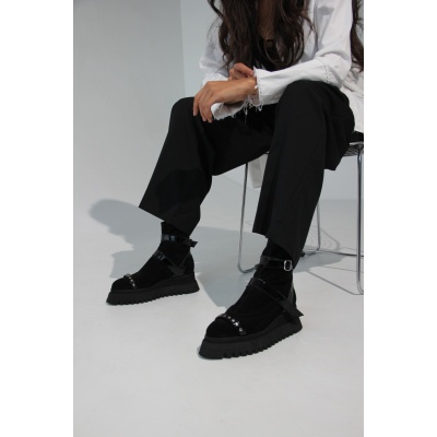 Ghete Adezzo Pins&straps piele intoarsa naturala stretch - Img 2