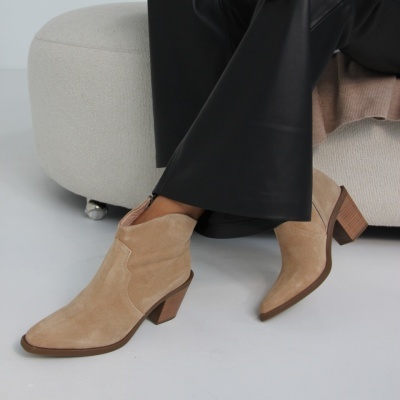 Ghete Hover bej piele naturala