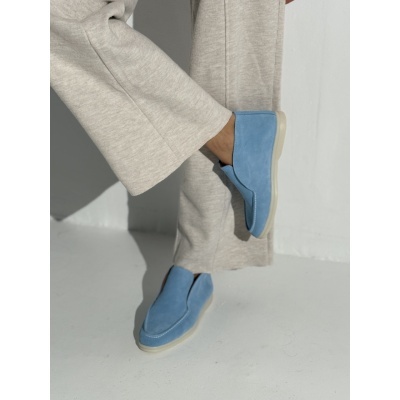 Ghetei Lara S piele intoarsa Baby Blue - Img 2