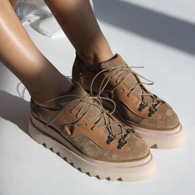 Pantofi casual cu siret Farro piele naturala - Img 2