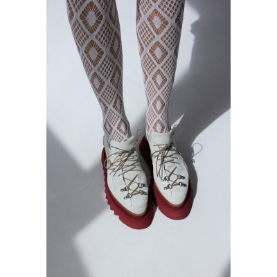 Pantofi casual cu siret Farro White&Whine piele naturala - Img 2