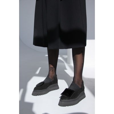 Pantofi Pasadena Black piele naturala cu platforma - Img 2