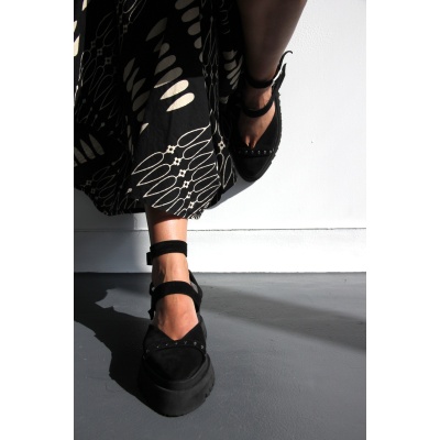 Pantofi Pins Black piele naturala - Img 2