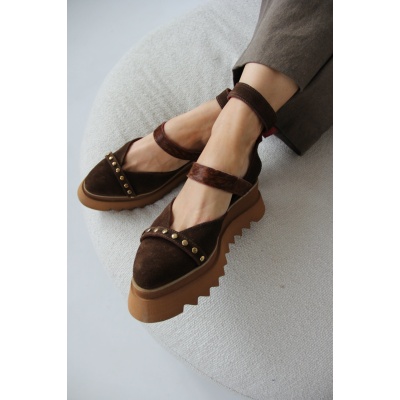 Pantofi Pins Brown Animalprint piele naturala - Img 5