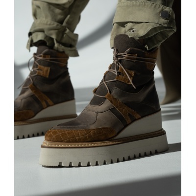 Ghete Desert Storm Combo piele naturală