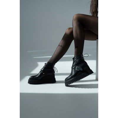 Ghete Rebel Lace piele naturală stretch matte - Img 9
