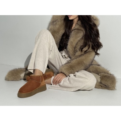 Ghete Snow Camel tip ugg piele naturala - Img 2