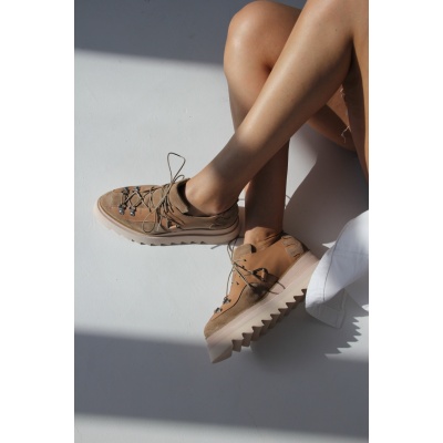 Pantofi casual cu siret Farro piele naturala - Img 3