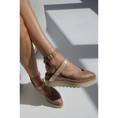 Pantofi Meloni Gold piele naturala - Img 2