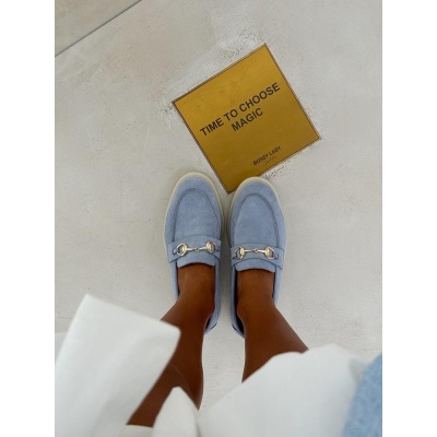 Pantofi mocasini Wisk Blu piele intoarsa - Img 7
