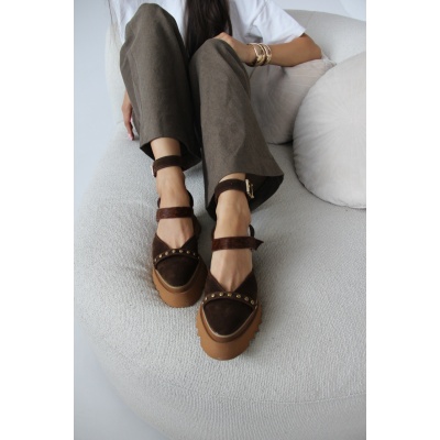 Pantofi Pins Brown Animalprint piele naturala - Img 2