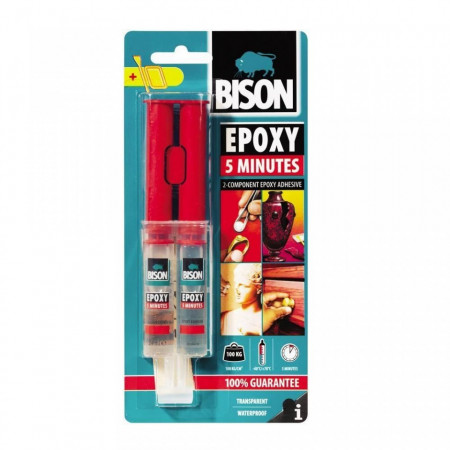Adeziv rapid Bison Epoxy 5minute, 2x12ml, blister