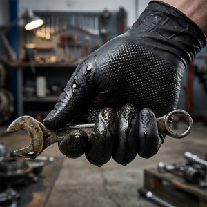 Mănuși de Protecție din Nitril Negru Extra Grip, Mercator, Mărimea L, 50 bucăți - Img 4