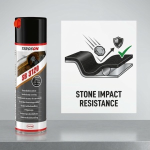 Spray Antifon Cauciucat Teroson SB 3120, 500ml, Negru – Protecție Șasiu Flexibilă, Anti-Pietriș și Anticoroziune - Img 5