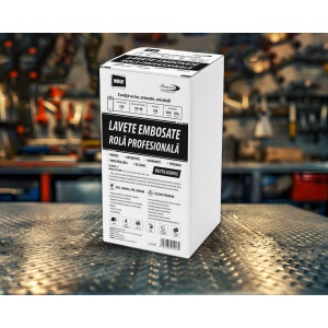 Rolă 250 Lavete Profesionale Embosate, Reutilizabile (Celuloză + Poliester), Albe, 40x30 cm, 100g/m² - Img 6