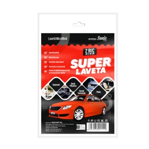 Super Lavetă Auto din Microfibră Premium pentru Curățare și Lustruire, Set 2 buc, 30x40 cm