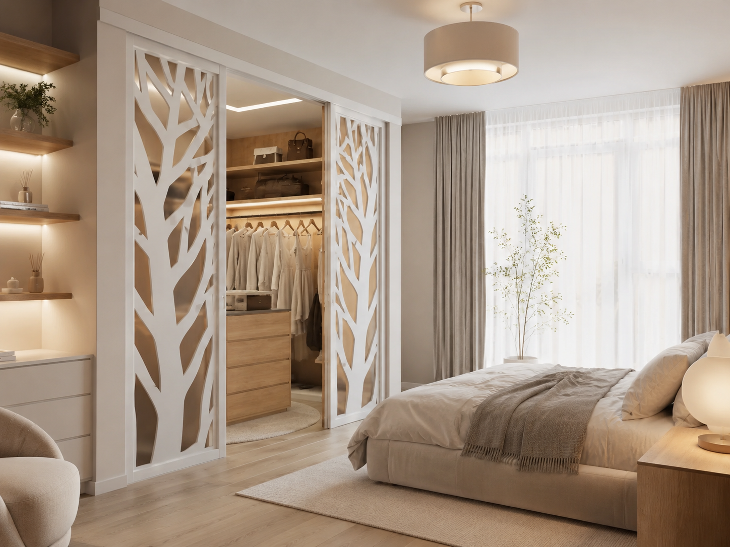 Uși culisante dressing decorative: cum alegi