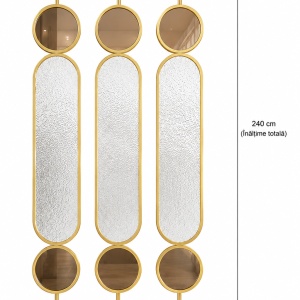Separator decorativ Luxury din inox și sticlă – Panou despărțitor 40 x 240 cm - Img 3