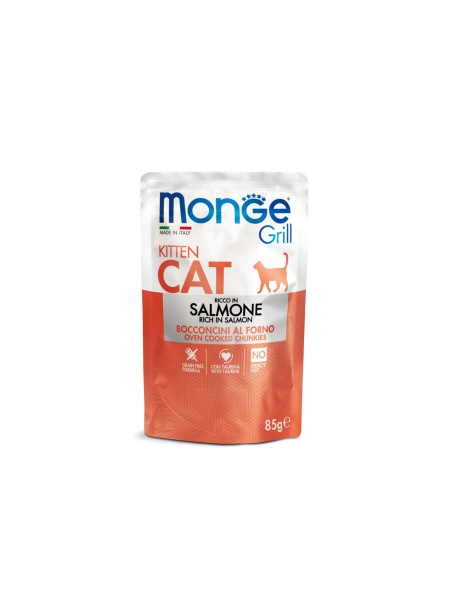 3604 MONGE C SPREM POUCHES-CHUNKIES KITTEN SALMON 85GR
