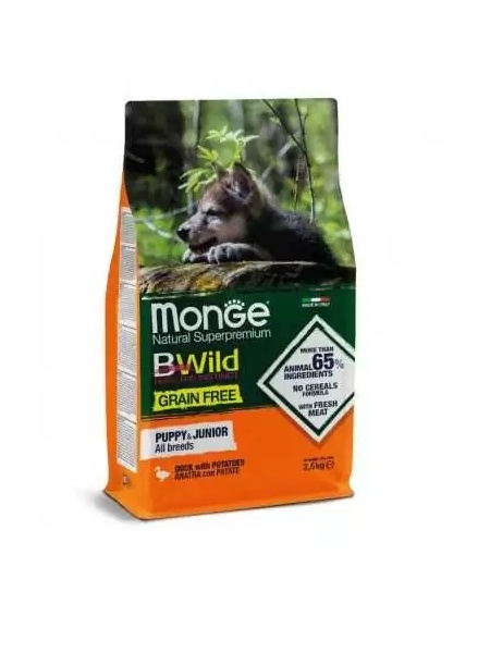 4787 MONGE D BWILD GF C-CHUNKS PUPPY/JUN DUCK&POTATOES 2,5KG