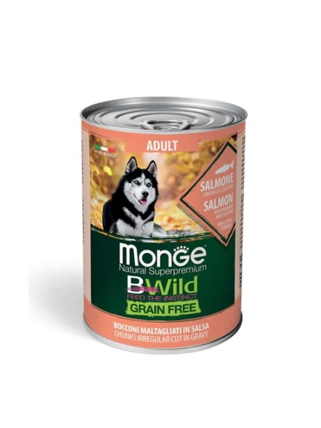 1262 MONGE D BWILD GF C-CHUNKS SALMON & ZUCC 400GR