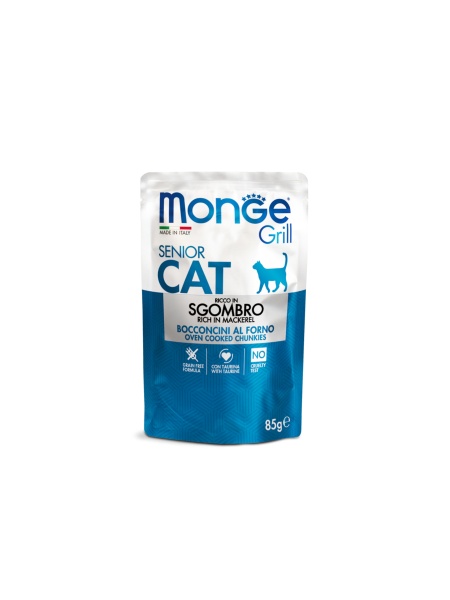 3666 MONGE C SPREM POUCHES-CHUNKIES SENIOR MACKERELL 85GR
